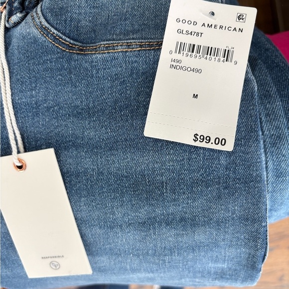 Good American POWER STITCH
PULL-ON STRAIGHT High Rise Jeans Size M. NWT - Picture 5 of 5